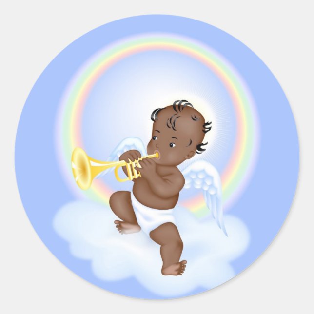 Pegatina Redonda Ángel (Anverso)