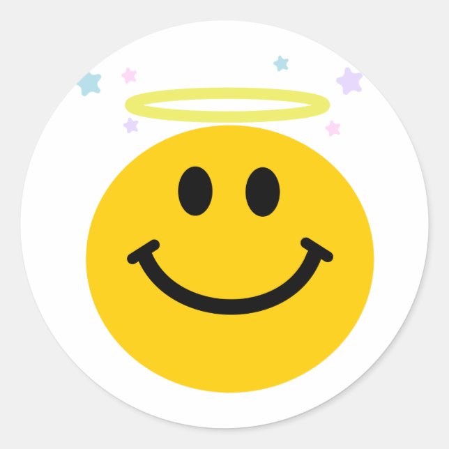 Pegatina Redonda Ángel (Anverso)