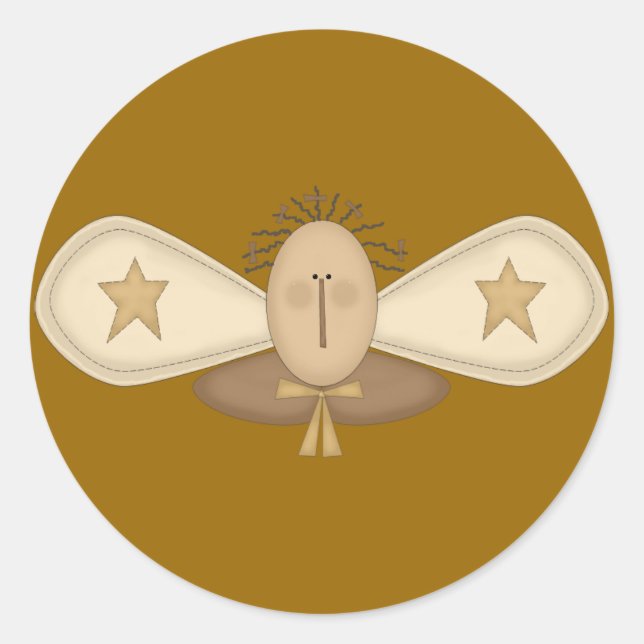 Pegatina Redonda ángel7 (Anverso)