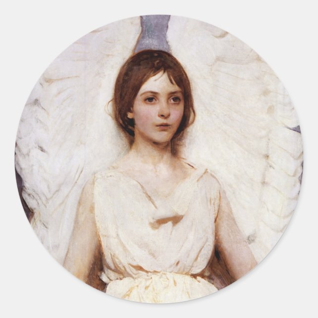 Pegatina Redonda Angel, Abbott Handerson Thayer Bella Artes (Anverso)