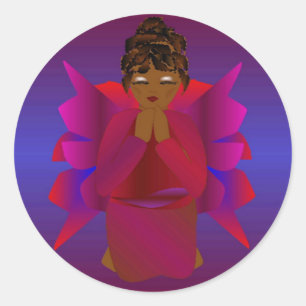 Pegatina Redonda Angel Chica