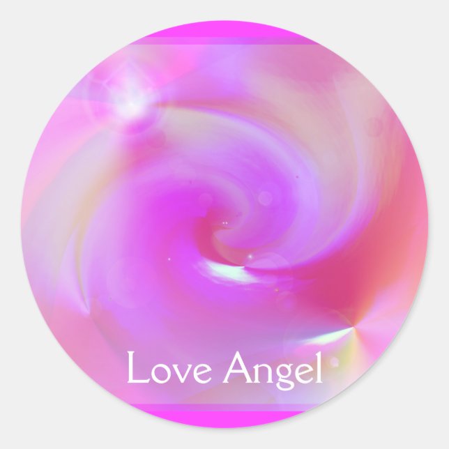 Pegatina Redonda Ángel de amor (Anverso)