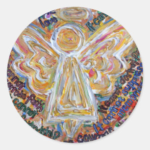 Pegatina Redonda Ángel de Cáncer del Suroeste