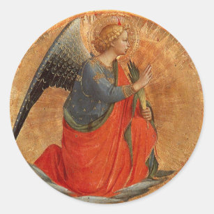 Pegatina Redonda Ángel de la Anunciación c1437