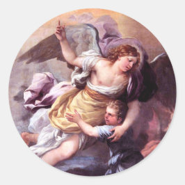 Pegatina Redonda Ángel de la guarda