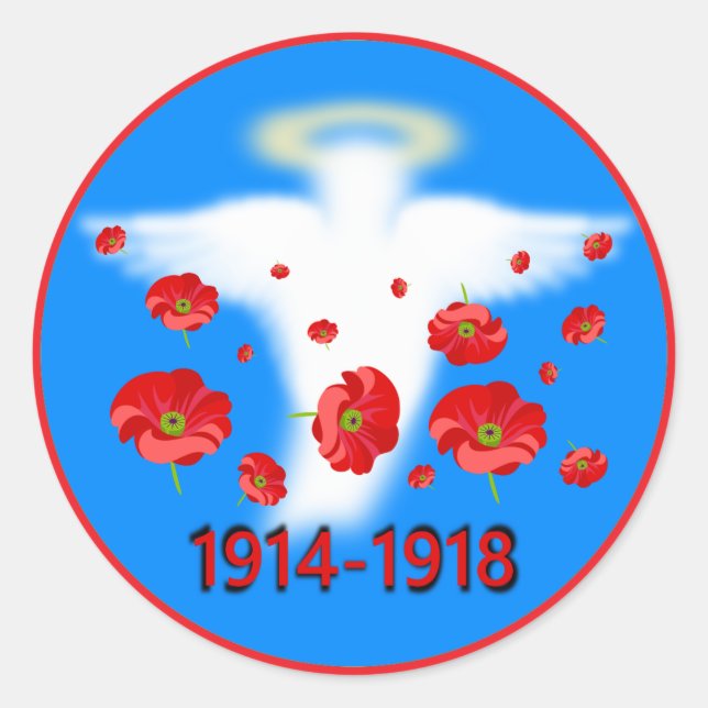 Pegatina Redonda Ángel de la memoria (Anverso)