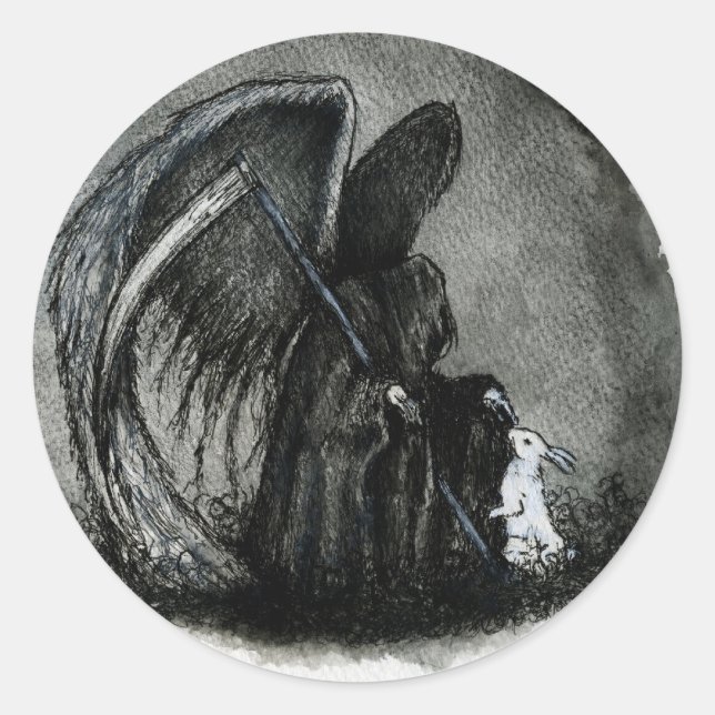 PEGATINA REDONDA ÁNGEL DE LA MUERTE (Anverso)