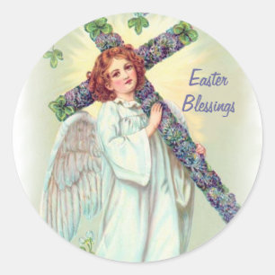 Pegatina Redonda Ángel de Pascua