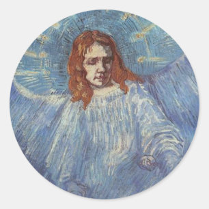 Pegatina Redonda Ángel de Vincent van Gogh