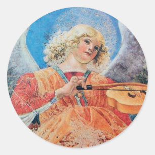 PEGATINA REDONDA ÁNGEL DEL NAVIDAD