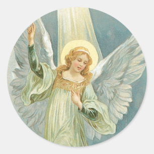 Pegatina Redonda Ángel del navidad