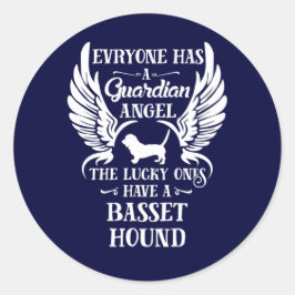 Pegatina Redonda Ángel guardián del perro del perro del perro del l
