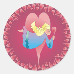 Pegatina Redonda ANGEL HEARTS de SHARON SHARPE