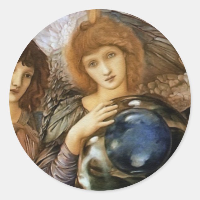 Pegatina Redonda Ángel navidades - "Días de la Creación" Arte Vinta (Anverso)