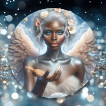 Ángel negro con ojos azules