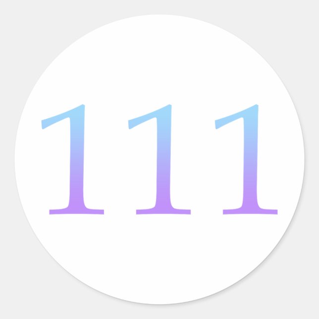 Pegatina Redonda Ángel número 111 - Intuición (Anverso)