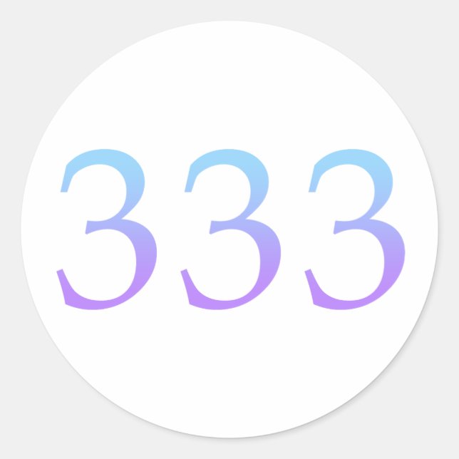 Pegatina Redonda Ángel número 333 - Soporte (Anverso)