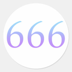 Pegatina Redonda Ángel número 666 - Reflejo