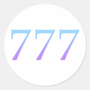 Pegatina Redonda Ángel número 777 - Suerte