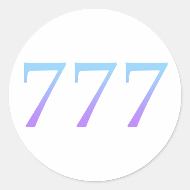 Pegatina Redonda Ángel número 777 - Suerte (Anverso)