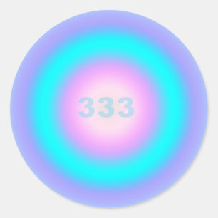 Pegatina Redonda Ángel Números 333 - Creatividad y acción
