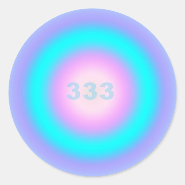 Pegatina Redonda Ángel Números 333 - Creatividad y acción (Anverso)