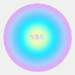 Pegatina Redonda Ángel Números 555 - Cambios En El Horizonte