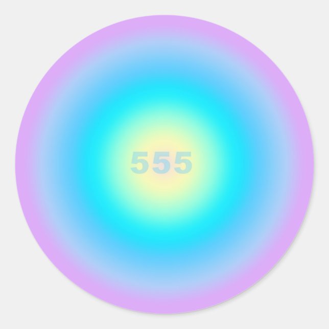 Pegatina Redonda Ángel Números 555 - Cambios En El Horizonte (Anverso)