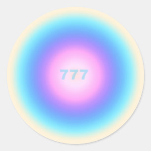 Pegatina Redonda Angel Números 777 - Buena fortuna