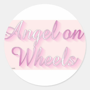 Pegatina Redonda angel_on_wheels