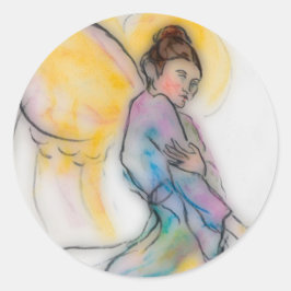 Pegatina Redonda ángel suave