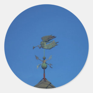 Pegatina Redonda Angel Weather Vane