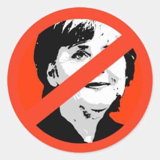 Pegatina Redonda Angela Merkel
