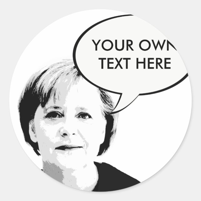 Pegatina Redonda Angela Merkel — Líder Internacional —.png (Anverso)
