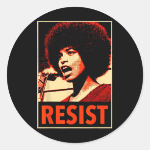 Pegatina Redonda Angela - Resist - Davis