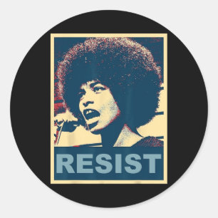 Pegatina Redonda Angela - Resist - Davis 2