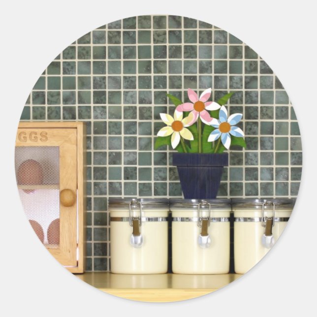 Pegatina Redonda Angels de cocina