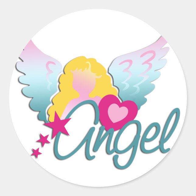 Pegatina Redonda Angels Love (Anverso)