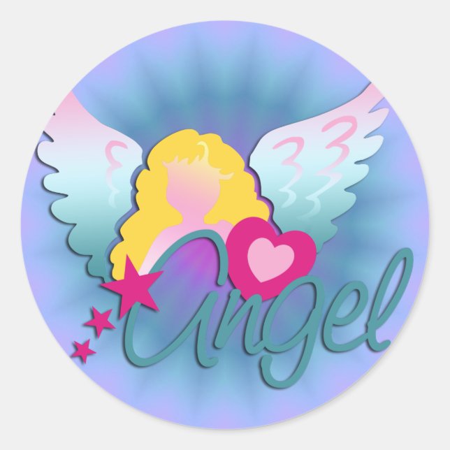 Pegatina Redonda Angels Love (Anverso)