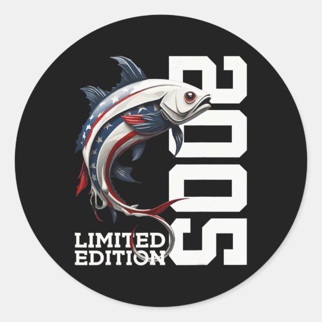 Pegatina Redonda Angler 20th Birthday Fishing Limited Edition 2005 (Anverso)