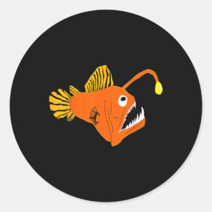 Pegatina Redonda Anglicano Criaturas del Mar Profundo Anglicano Fis