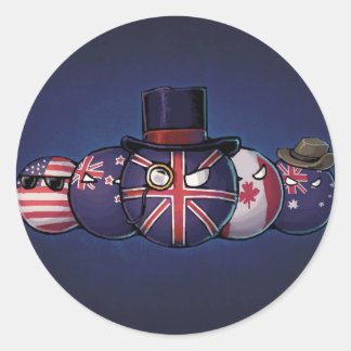 Pegatina Redonda Anglosajón Countryballs