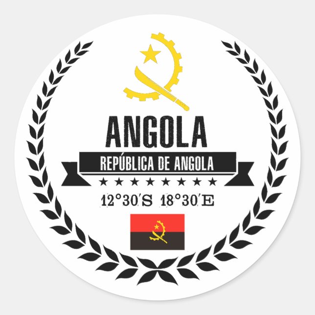 Pegatina Redonda Angola (Anverso)