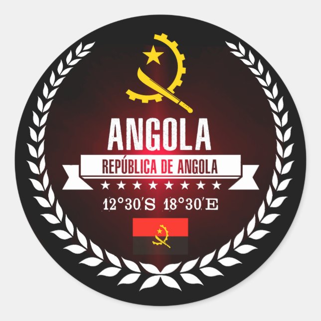 Pegatina Redonda Angola (Anverso)
