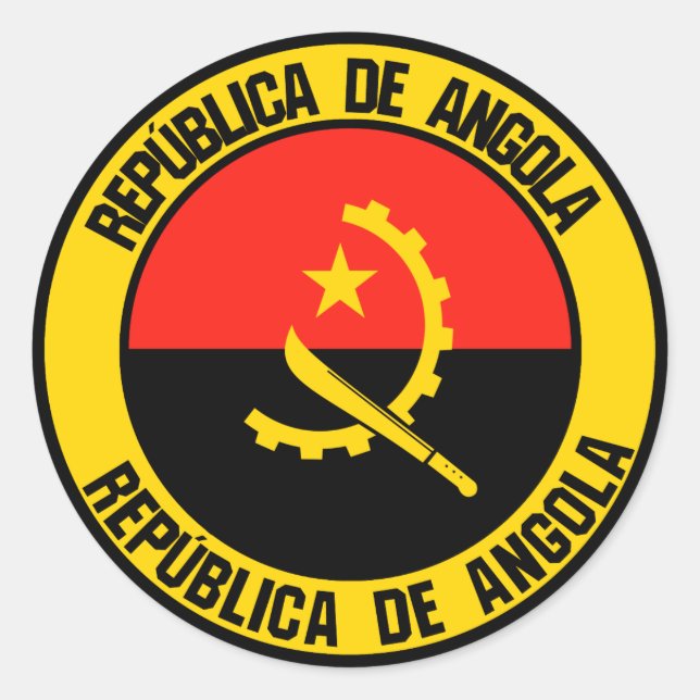 Pegatina Redonda Angola redonda Emblema (Anverso)
