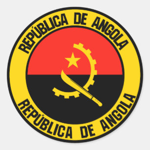 Pegatina Redonda Angola redonda Emblema