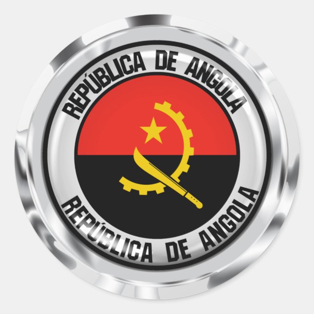 Pegatina Redonda Angola redonda Emblema (Anverso)