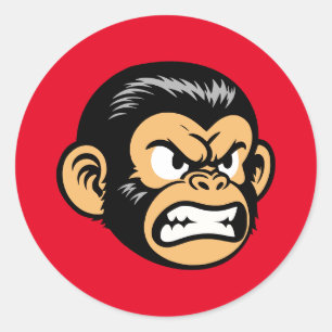 Pegatina Redonda Angry Ape