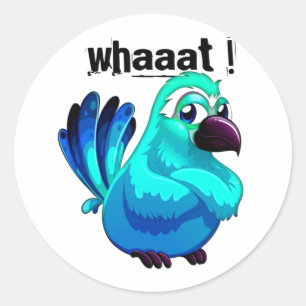 Pegatina Redonda Angry Personalizado Blue Bird