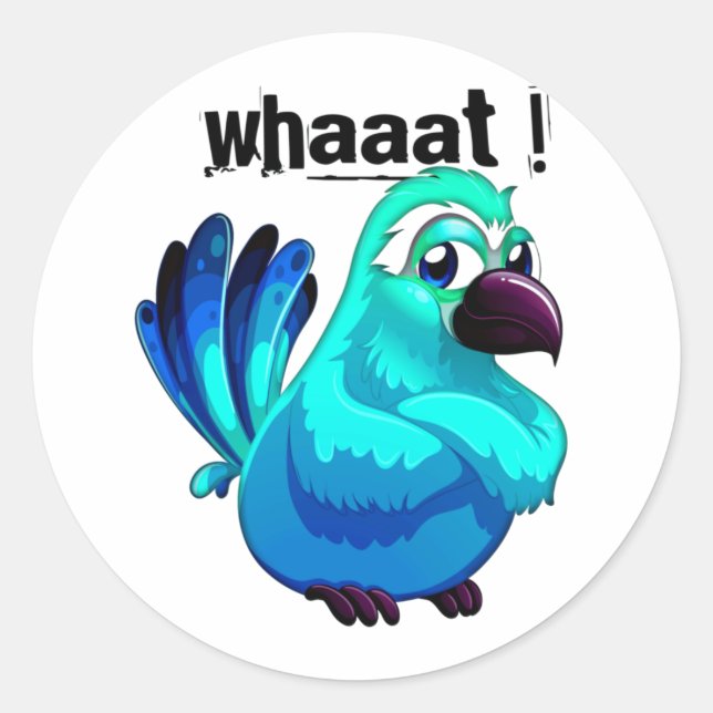 Pegatina Redonda Angry Personalizado Blue Bird (Anverso)